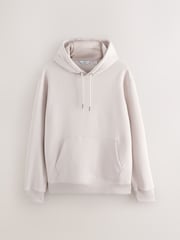 Ecru White Regular Fit Heavyweight Cotton Rich Jersey Hoodie - Image 6 of 8