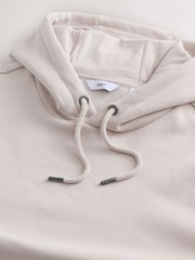 Ecru White Regular Fit Heavyweight Cotton Rich Jersey Hoodie - Image 8 of 8