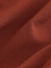 Rust Brown Jersey Twill Popper Shacket - Image 2 of 7