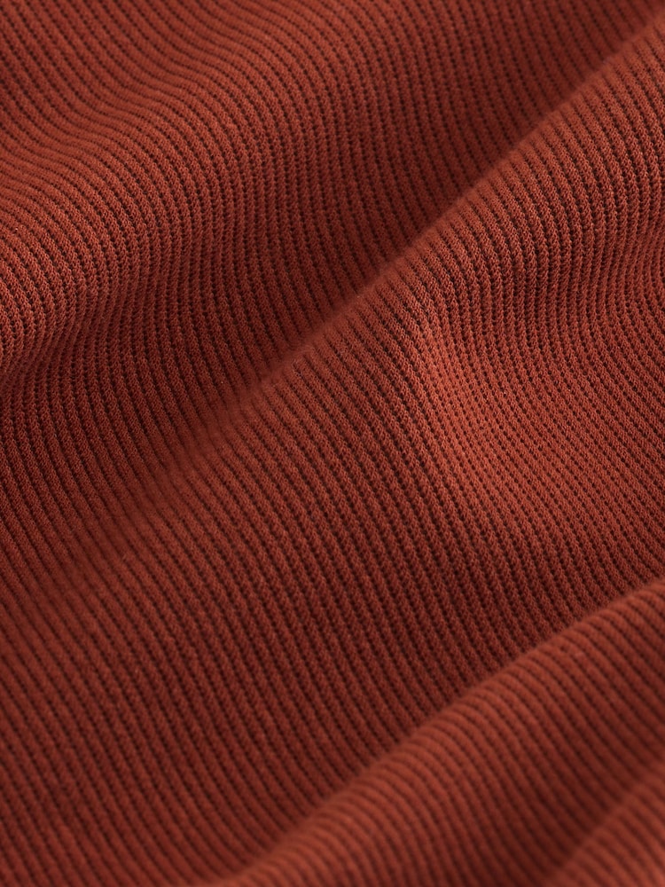 Rust Brown Jersey Twill Popper Shacket - Image 2 of 7