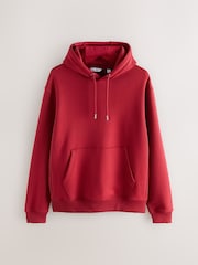 Deep Red Regular Fit Heavyweight Cotton Rich Jersey Hoodie - Image 1 of 3