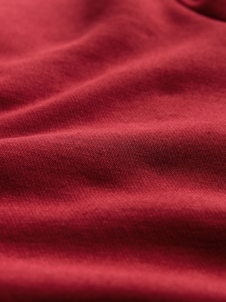 Deep Red Regular Fit Heavyweight Cotton Rich Jersey Hoodie - Image 2 of 3