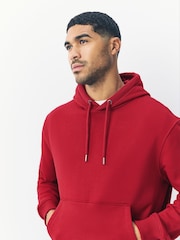 Deep Red Regular Fit Heavyweight Cotton Rich Jersey Hoodie - Image 4 of 7