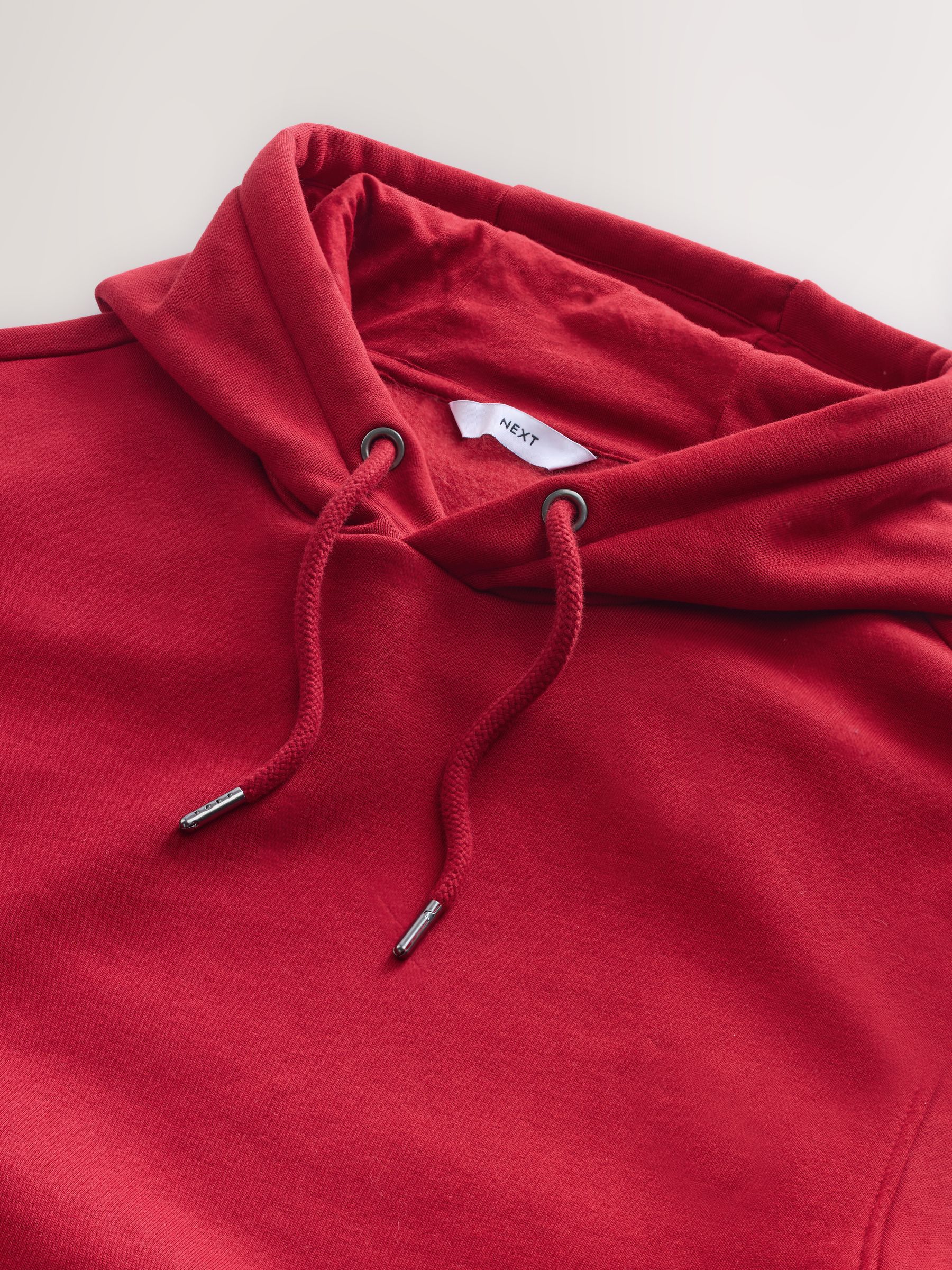 Buy Deep Red Regular Fit Heavyweight Cotton Rich Jersey Hoodie