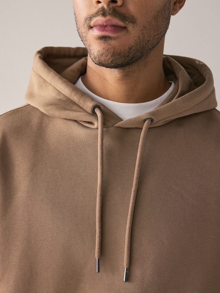 Neutral Oversized Heavyweight Cotton Rich Jersey Hoodie - Image 4 of 4 Neutral Oversized Heavyweight Cotton Rich Jersey Hoodie - Image 4 of 4
