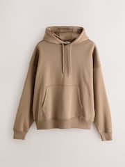 Neutral Oversized Heavyweight Cotton Rich Jersey Hoodie - Image 5 of 7