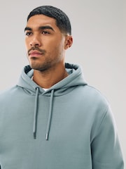 Blue Regular Fit Heavyweight Cotton Rich Jersey Hoodie - Image 4 of 8