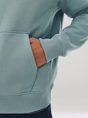 Blue Regular Fit Heavyweight Cotton Rich Jersey Hoodie - Image 5 of 8