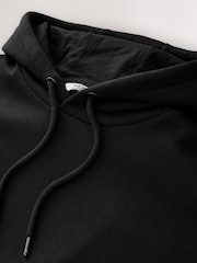 Black Oversized Heavyweight Cotton Rich Jersey Hoodie - Image 7 of 8