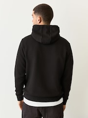 Black Diagonal Textured Hoodie - Image 4 of 9