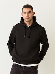 Black Diagonal Textured Hoodie - Image 5 of 9