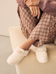 Sand Faux Fur Suede Mule Slippers - Image 2 of 8