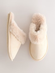 Sand Faux Fur Suede Mule Slippers - Image 5 of 8