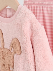 Pink Bunny Baby Fleece Tops and Leggings Set 2 Piece (0mths-2yrs) - Image 11 of 20