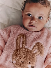 Pink Bunny Baby Fleece Tops and Leggings Set 2 Piece (0mths-2yrs) - Image 4 of 20