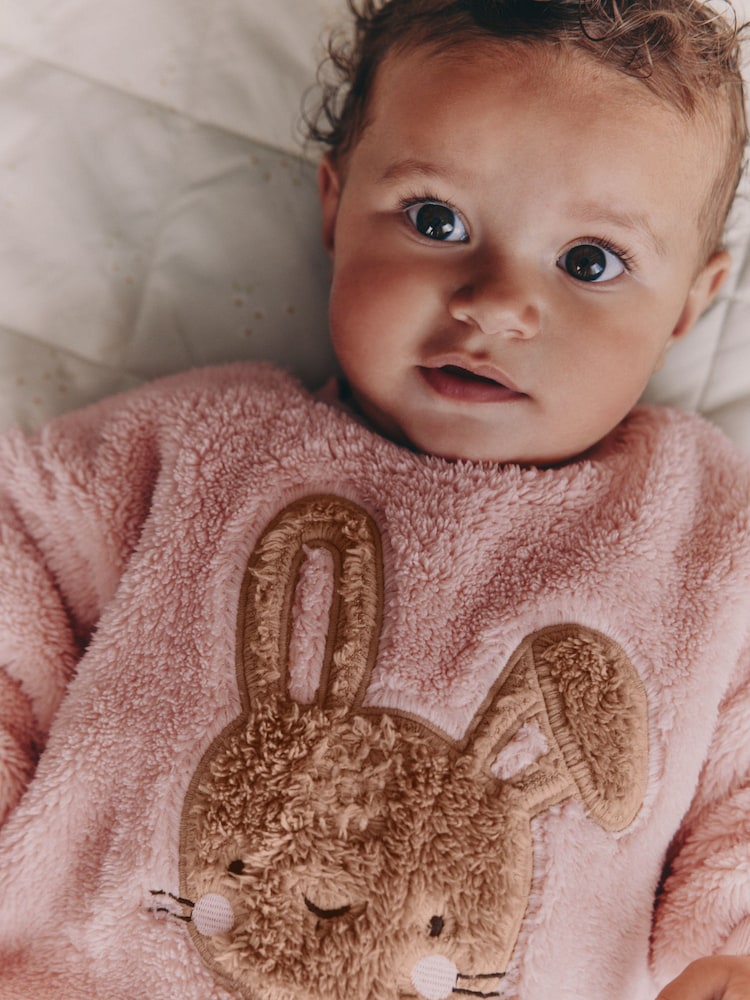 Lapin Rose Couverture polaire multifonctionnelle pour bébé avec capuche
