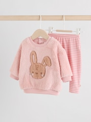 Pink Bunny Baby Fleece Tops and Leggings Set 2 Piece (0mths-2yrs) - Image 5 of 20