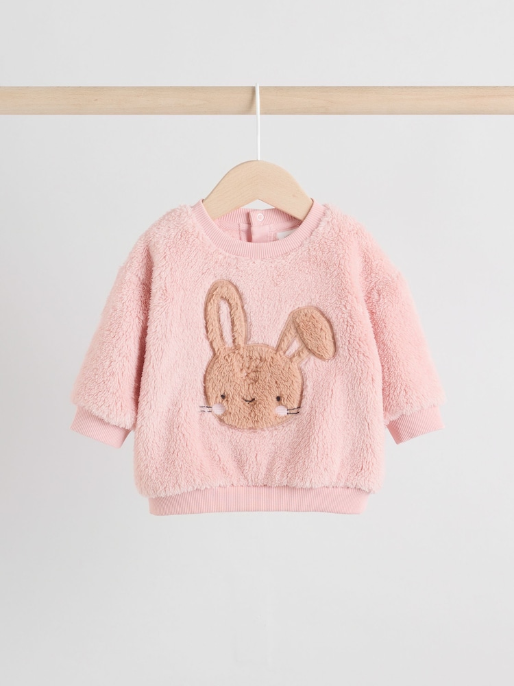 Buy Pink Bunny Baby Fleece Tops and Leggings Set Piece (0mths