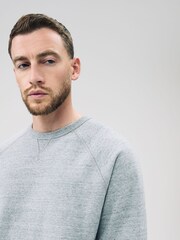Grey Marl Crew Sweatshirt Heavyweight Garment Washed Crew Sweatshirt - Image 1 of 9