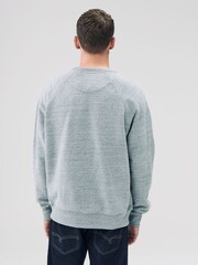 Grey Marl Crew Sweatshirt Heavyweight Garment Washed Crew Sweatshirt - Image 3 of 9