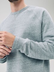 Grey Marl Crew Sweatshirt Heavyweight Garment Washed Crew Sweatshirt - Image 6 of 9