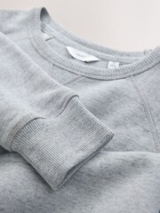 Grey Marl Crew Sweatshirt Heavyweight Garment Washed Crew Sweatshirt - Image 8 of 9