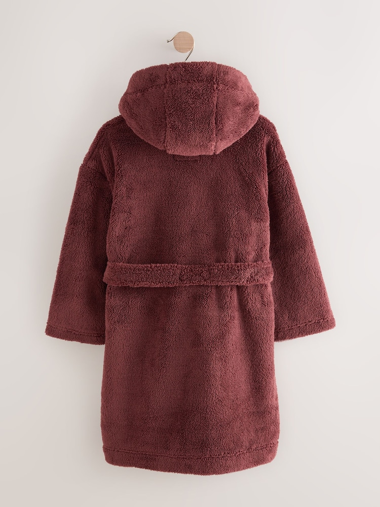Burgundy Red Fleece Robe (1.5-16yrs) - Image 2 of 4