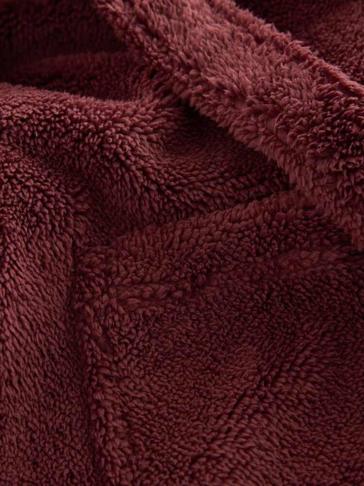 Burgundy Red Fleece Robe (1.5-16yrs) - Image 4 of 4