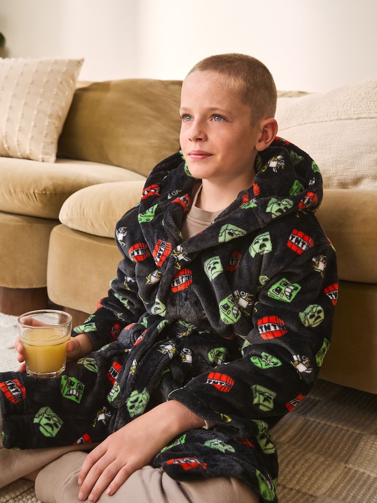 Black Fleece Robe (5-16yrs) - Image 2 of 8