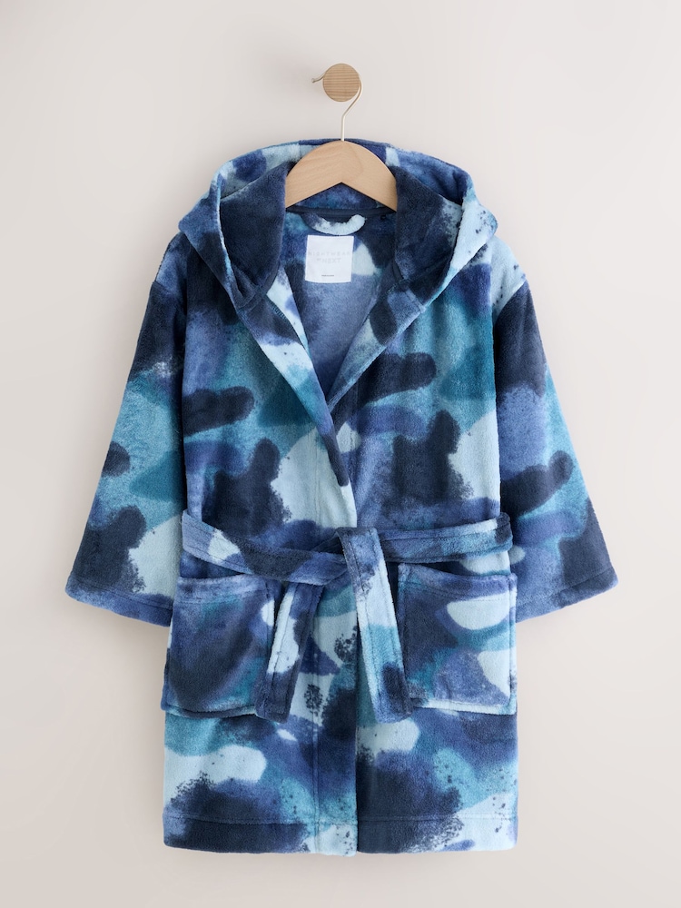 Blue Camo Spray Robe (3-16yrs) - Image 1 of 4 Blue Camo Spray Robe (3-16yrs) - Image 1 of 4