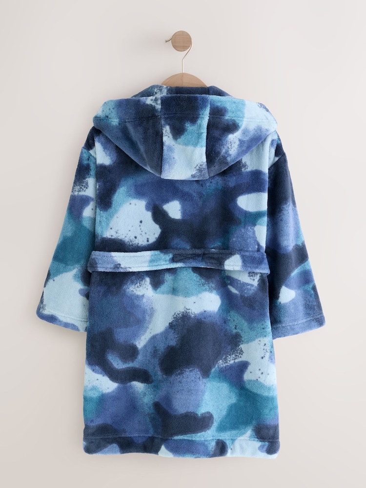 Blue Camo Spray Robe (3-16yrs) - Image 2 of 4 Blue Camo Spray Robe (3-16yrs) - Image 2 of 4