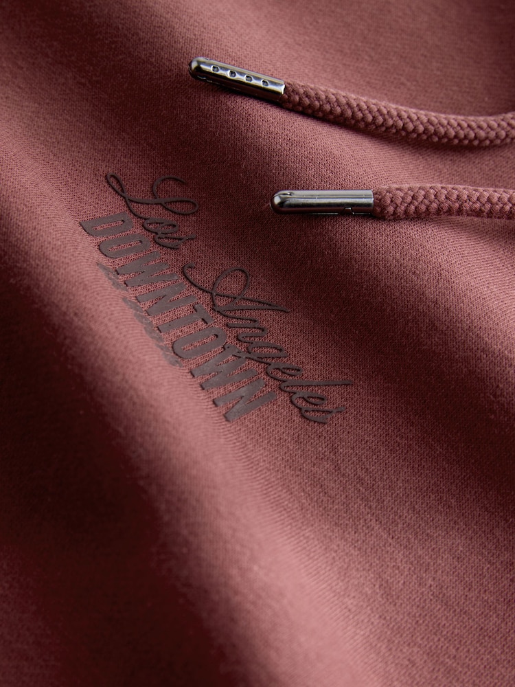 Burgundy Red Dip Dye Cotton Rich Jersey Hoodie - Image 2 of 3 Burgundy Red Dip Dye Cotton Rich Jersey Hoodie - Image 2 of 3