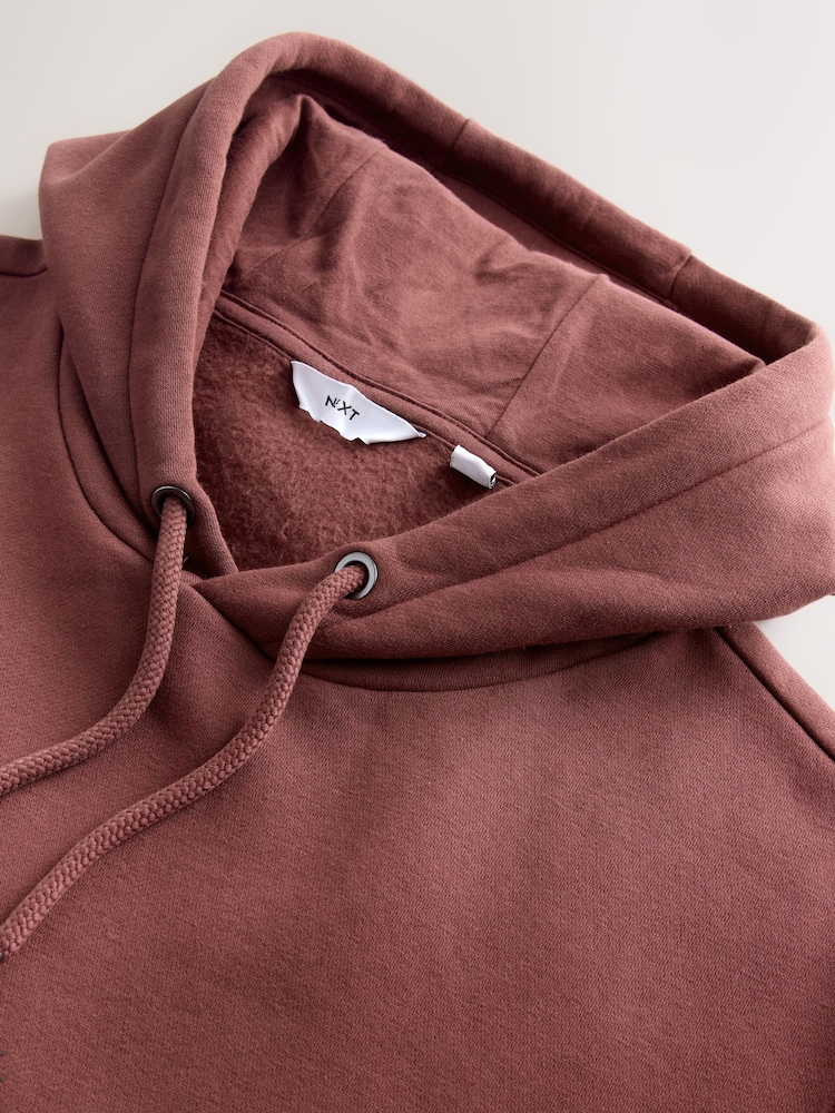 Burgundy Red Dip Dye Cotton Rich Jersey Hoodie - Image 3 of 3