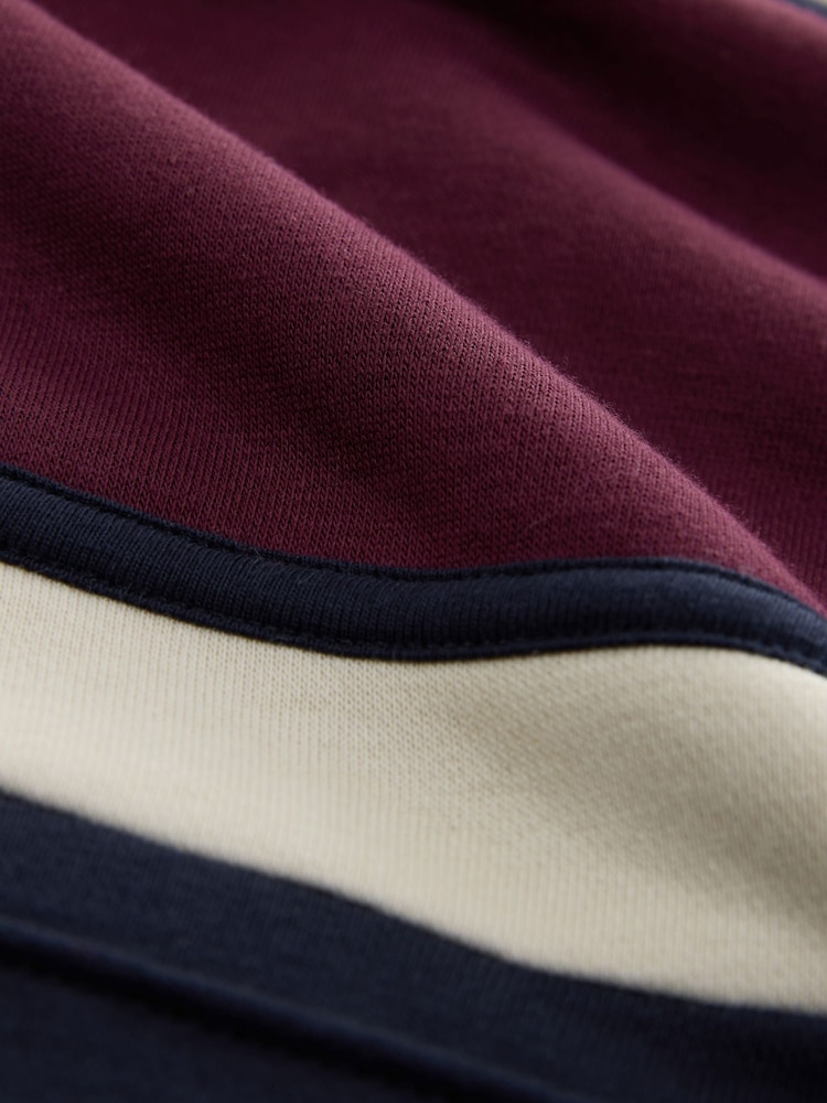 Burgandy Red/Navy Blue/Ecru White - Blociranje panela Hoodie - Slika 2 iz 3 Burgandy Red/Navy Blue/Ecru White - Blociranje panela Hoodie - Slika 2 iz 3