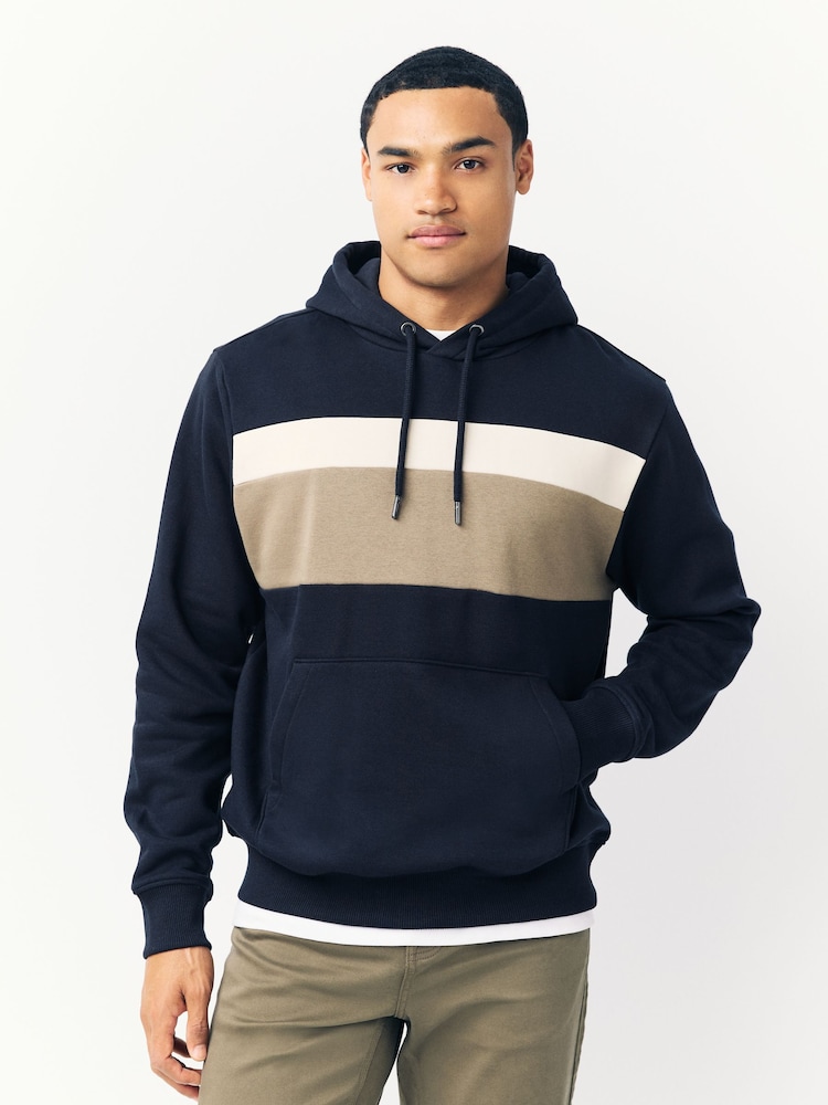 Navy Blue/Neutral Stone/Burgandy Red - Colour Blocking Overhead Hoodies 2 Pack - Slika 2 iz 9