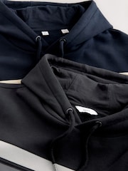Navy Blue/Neutral Stone/Burgandy Red - Colour Blocking Overhead Hoodies 2 Pack - Slika 8 iz 9