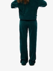 SUPERDRY Green Velour Wide Leg Joggers - Image 2 of 5