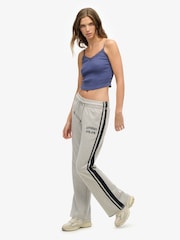 Superdry Grey Athletic Essentials Stripe Flare 100% Cotton Joggers - Image 3 of 5