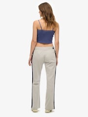 Superdry Grey Athletic Essentials Stripe Flare 100% Cotton Joggers - Image 4 of 5