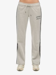 Superdry Grey Athletic Essentials Stripe Flare 100% Cotton Joggers - Image 5 of 5