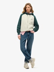 Superdry Cream 100% Cotton Essential Logo Osz Raglan Hoodie - Image 3 of 4