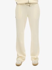 SUPERDRY Cream Velour Wide Leg Joggers - Image 4 of 5