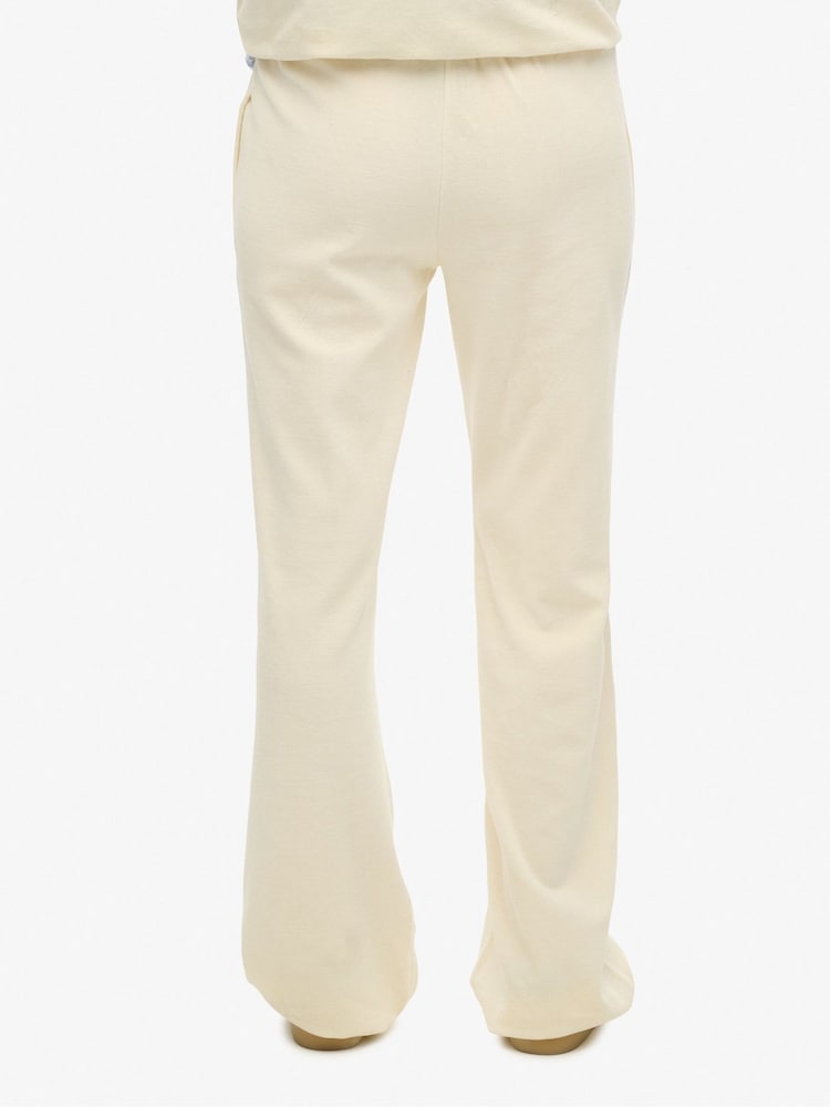 SUPERDRY Cream Velour Wide Leg Joggers - Image 5 of 5
