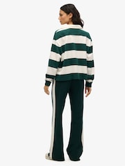 Superdry Green Athletic Essentials Stripe Flare 100% Cotton Joggers - Image 5 of 5