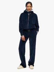 Azul - SUPERDRY Velour Wide Leg Joggers - Imagen 1 de 5