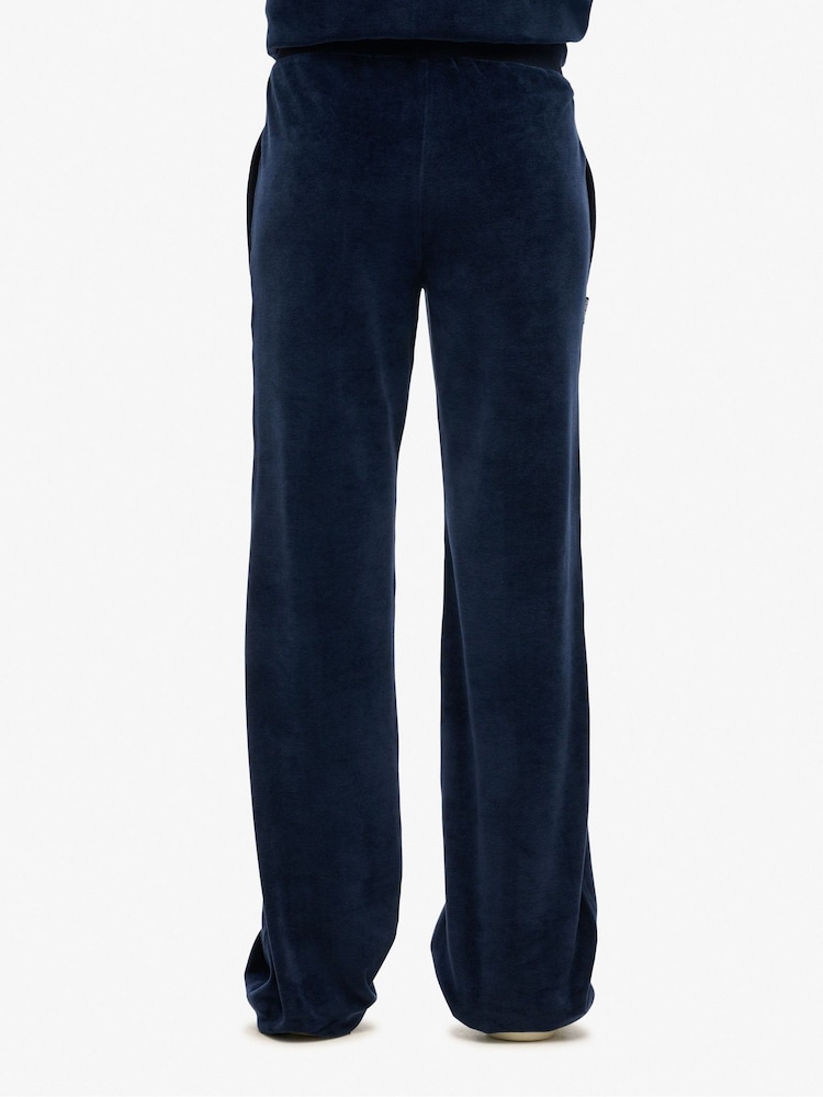 Azul - SUPERDRY Velour Wide Leg Joggers - Imagen 2 de 5