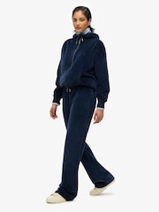 Azul - SUPERDRY Velour Wide Leg Joggers - Imagen 3 de 5