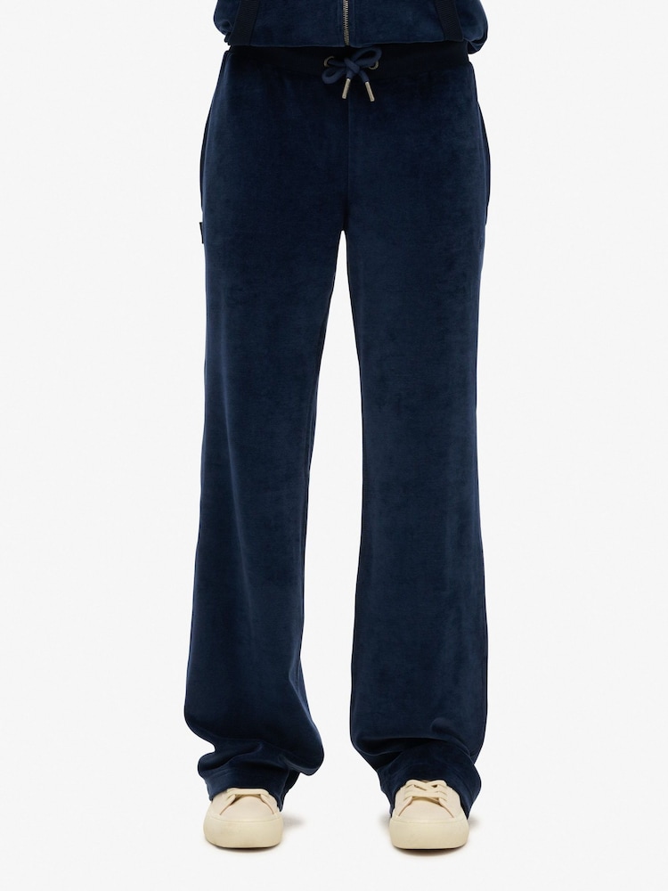 Azul - SUPERDRY Velour Wide Leg Joggers - Imagen 5 de 5