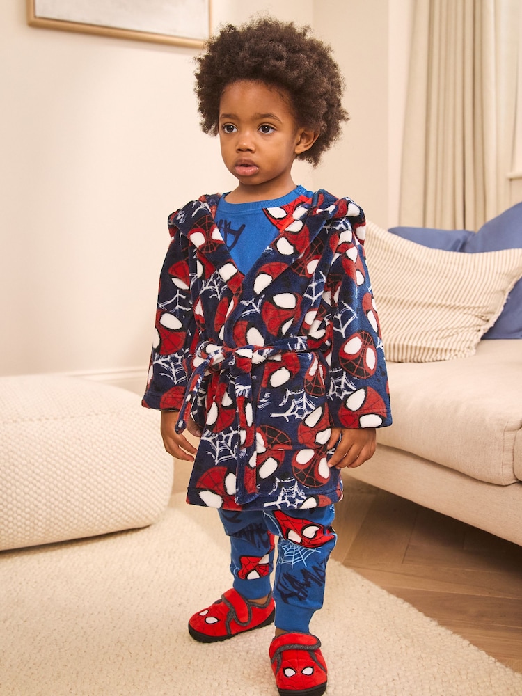 Navy Spiderman Fleece License Robe (12mths-10yrs) - Image 1 of 7
