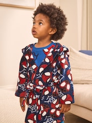 Navy Spiderman Fleece License Robe (12mths-10yrs) - Image 2 of 7